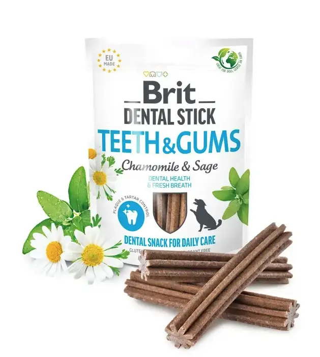 Brit Dental Stick Teeth & Gums ласощі для собак 251 г (ромашка і шавлія)3