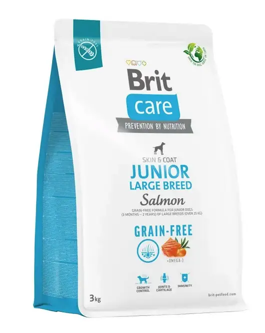 Brit Care Dog Grain-free Junior Large Breed беззерновий корм для цуценят великих порід 3 кг (лосось)1