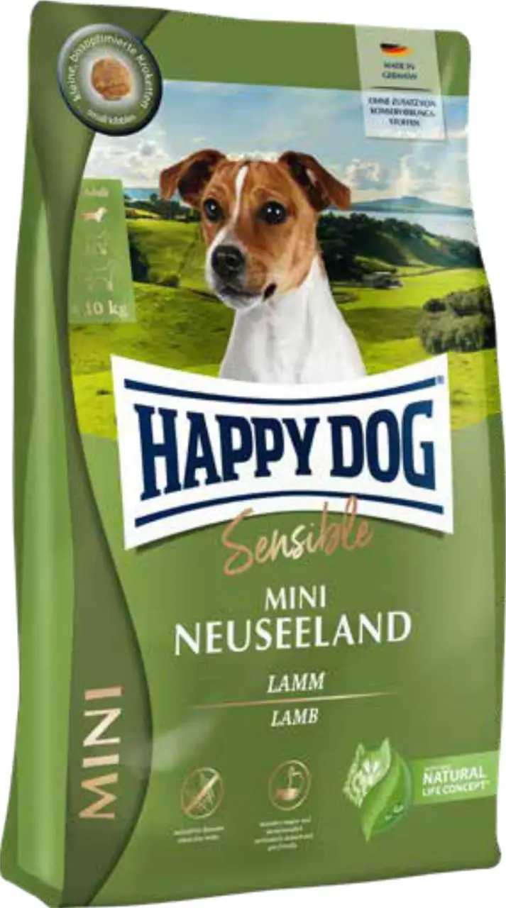 Happy Dog Mini Neuseeland 4кг корм для собак дрібних порід (ягня,рис)1