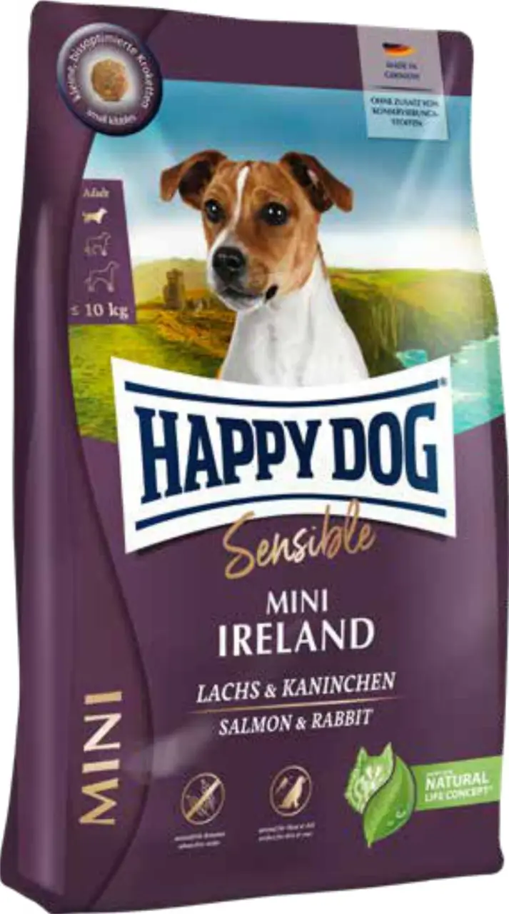 Happy Dog Mini Irland 4 кг корм для собак дрібних порід (лосось, кроль)1