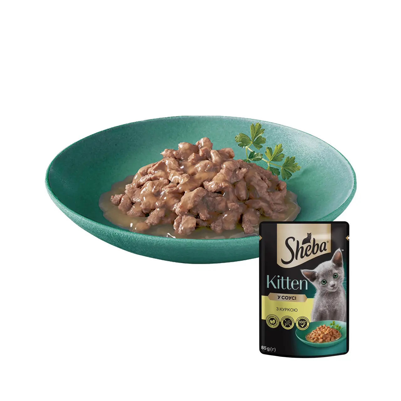 Sheba паучі для кошенят 85г*28шт (курка в соусі)5