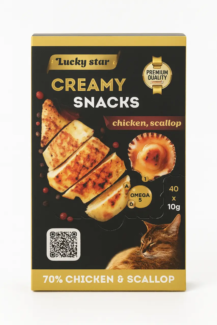 Lucky Star ласощі для кішок пюре у стіках 40шт * 10г (курка т...