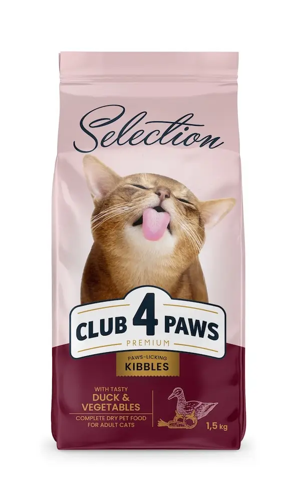 Клуб 4 Лапи Selection Adult Cats with Duck & Vegetables 1,5кг корм для котів ( з качкою )1