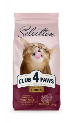 Клуб 4 Лапы Selection Adult Cats Turkey & Vegetables 1,5кг корм для кошек (индейка)1