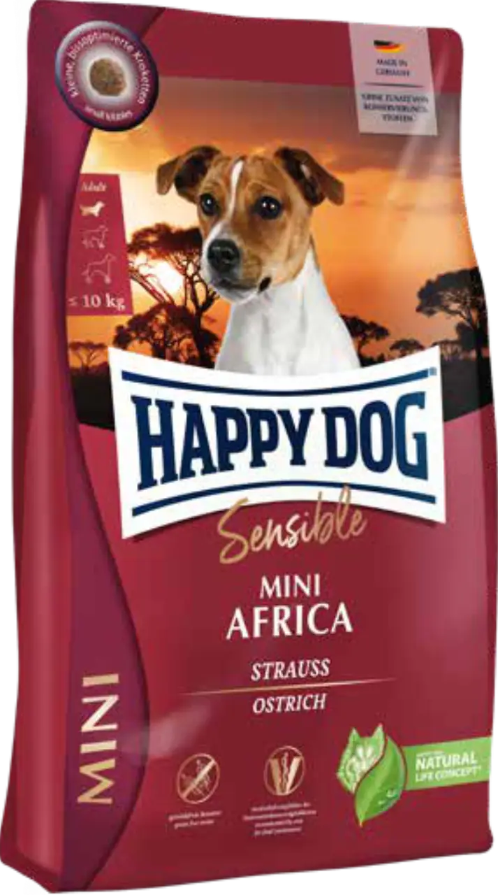 Happy Dog Mini Africa 4кг- корм для собак з м'ясом страуса1