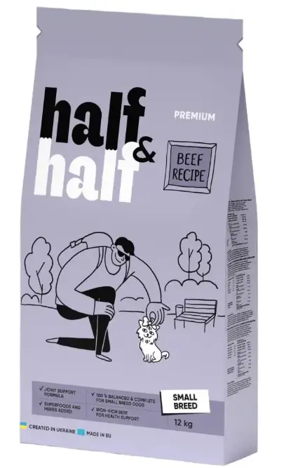 Half&Half Small Breed корм для собак мелких пород с говядиной 12 кг1