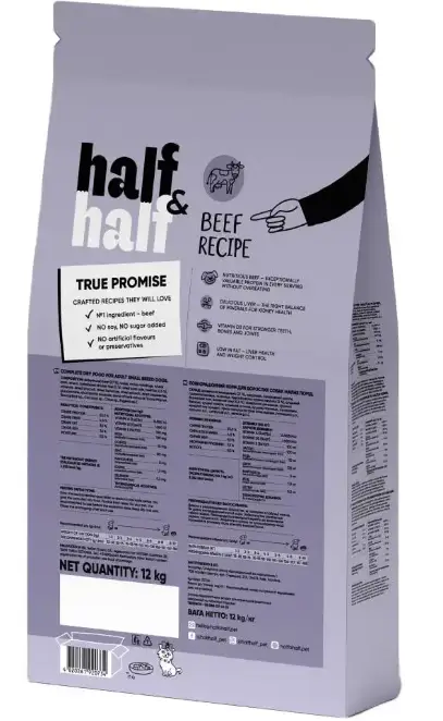 Half&Half Small Breed корм для собак мелких пород с говядиной 12 кг2