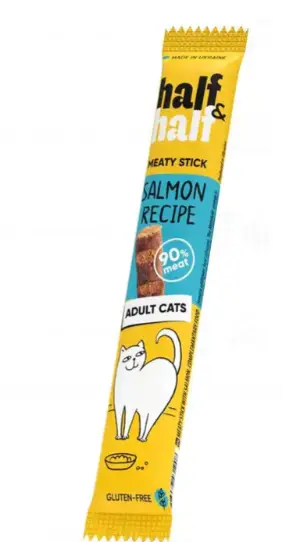 Half&Half Meaty Stick стик для кошек с лососем 5г ( без глютена )1