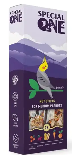 Лакомство для средних попугаев Special One 90 г / 2 шт (орех)...