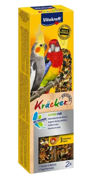 Лакомство для средних попугаев Vitakraft «Kracker Original Feather Care» 180 г / 2 шт. (при линьке)1