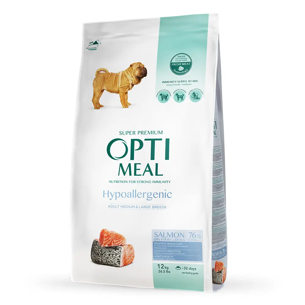 Optimeal Dog Hypoallergenic 700г для собак средних пород ( лосось 31% )1