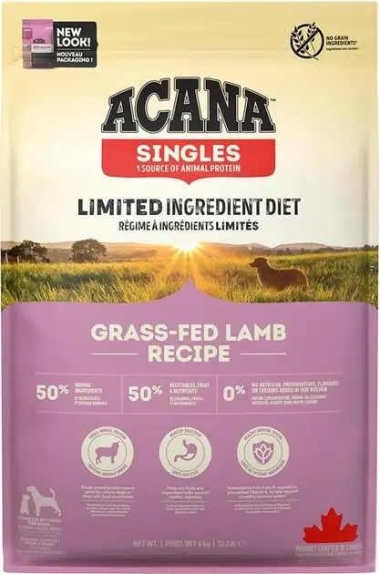 Acana Grass Fed Lamb 11,4 кг — гіпоалергенний корм для собак із ягням та яблуком1