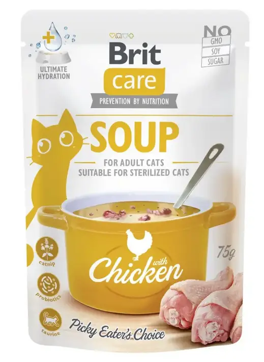 Brit Care Soup pouch паучі для котів 75гх15шт (курка)1