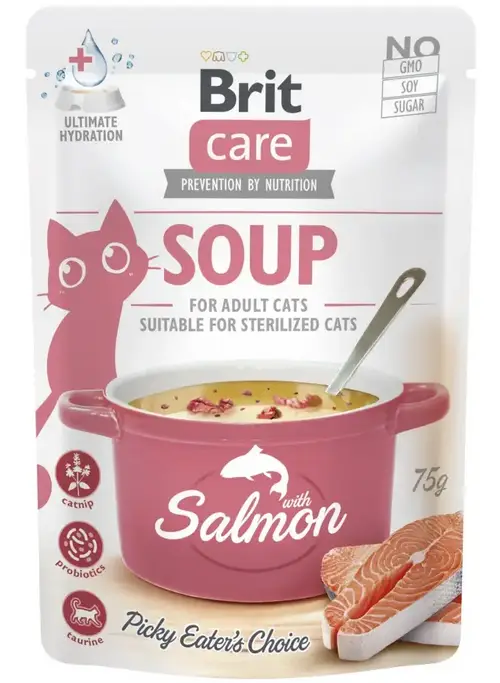 Brit Care Soup pouch паучі для котів 75гх15шт (лосось)1