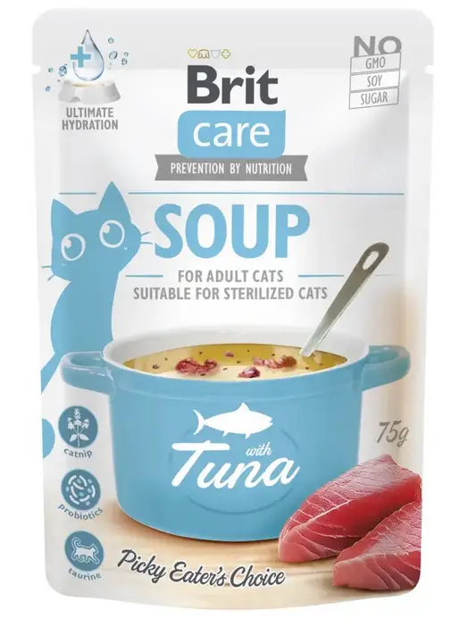 Brit Care Soup pouch паучі для котів 75гх15шт (тунець)1