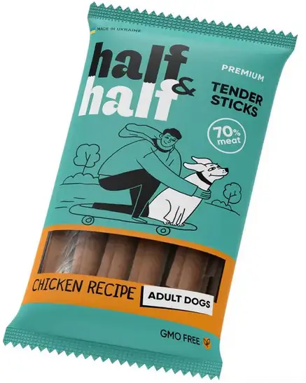Half&Half Tender Sticks Adult м'ясні палички для собак 100 г (курка)1