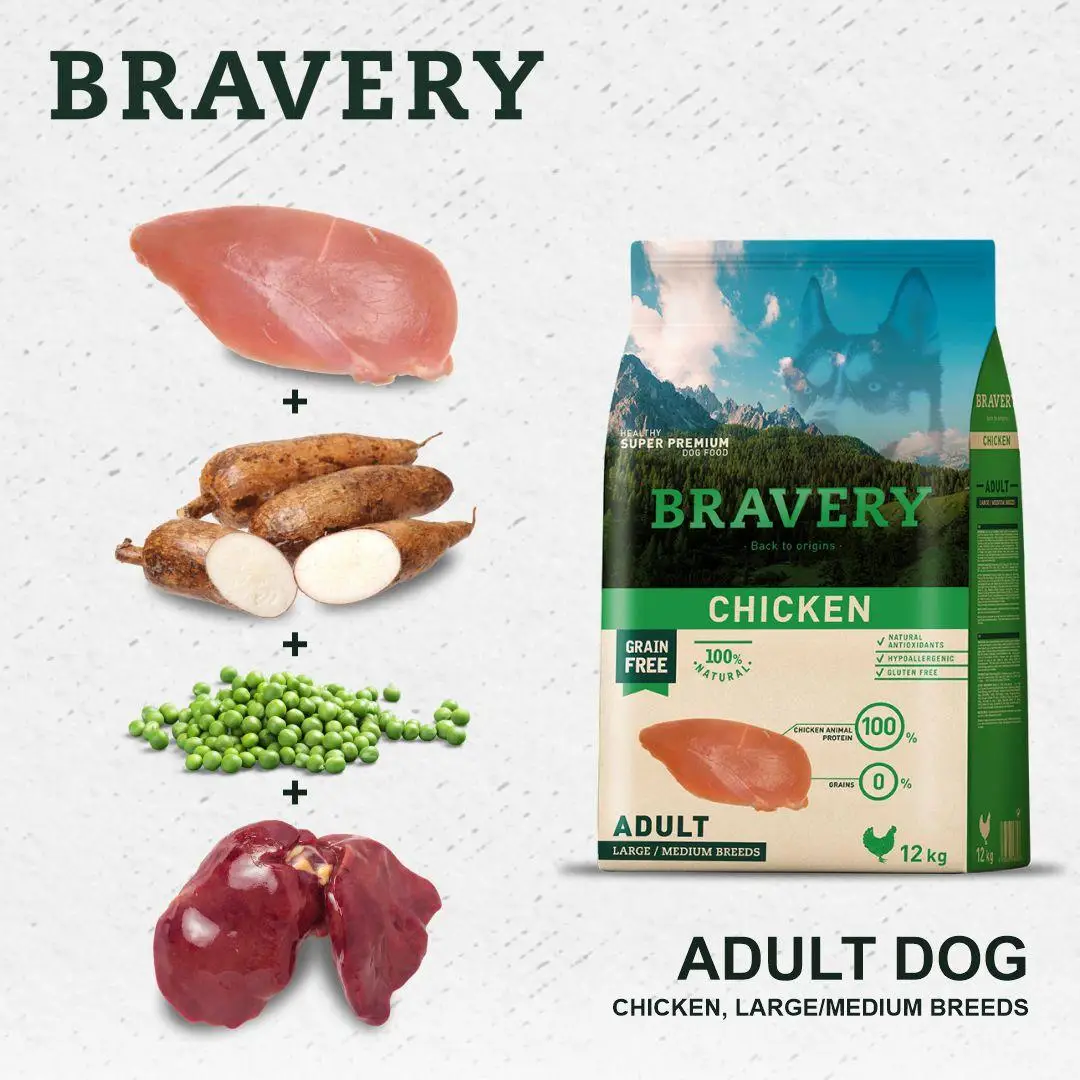 Bravery Large/Medium Chicken 4 кг корм для собак ( курка)4