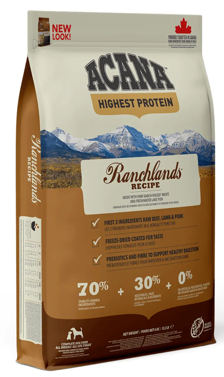 Acana Ranchlands Dog 6кг — беззерновий корм для собак (70% червоне м'ясо та риба)1