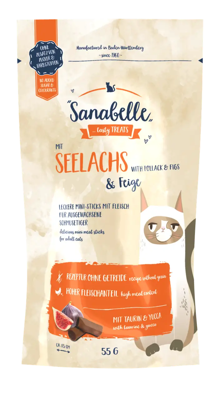 Sanabelle Snack ласощі для котів 55 г (мінтай та інжир)...