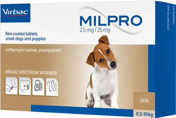 Virbac Milpro 2,5 мг/25 мг (Мілпро) Антигельмінтні 1 таблета ...