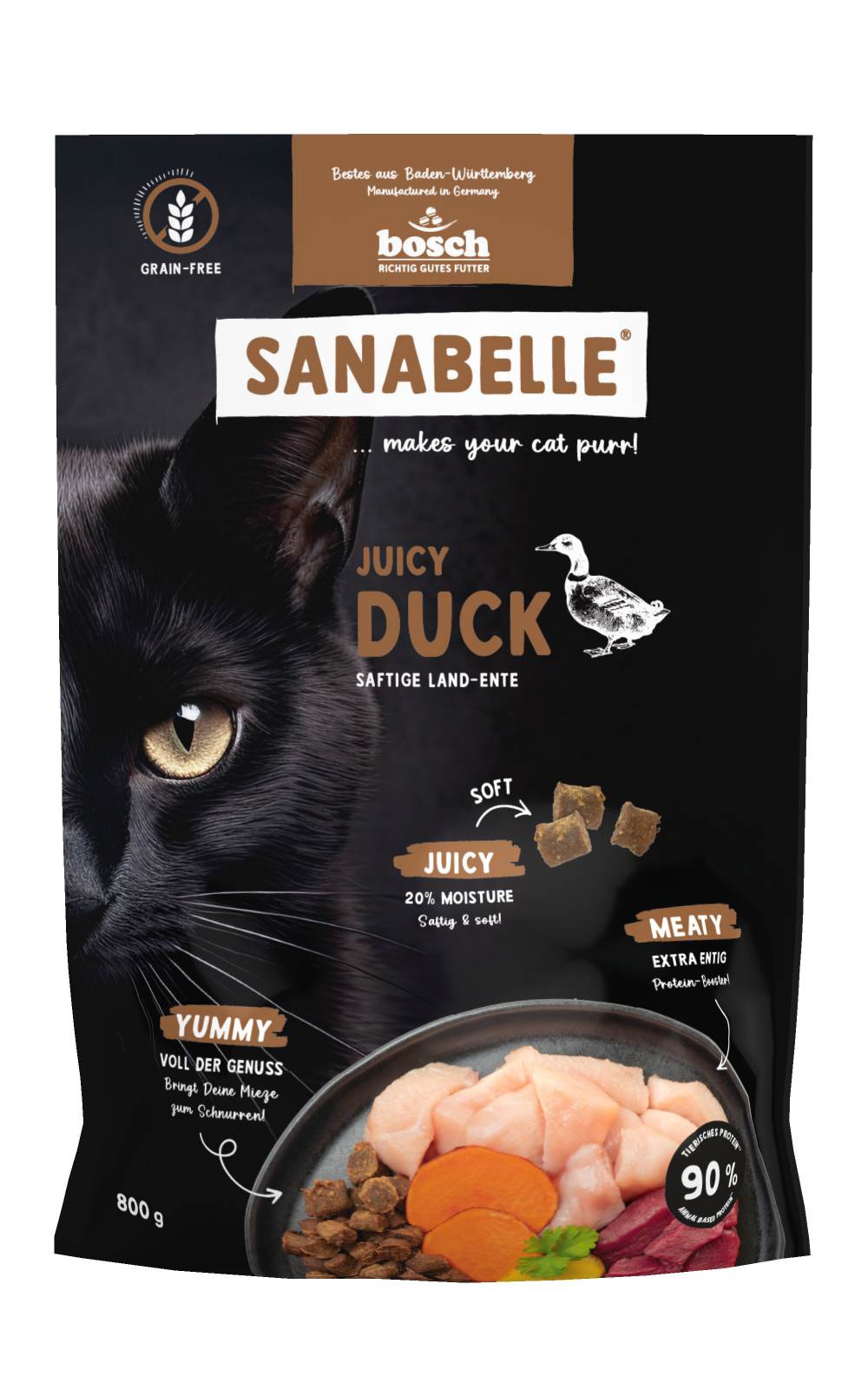 Bosch Sanabelle Juicy Duck беззерновий м'який корм з качкою для кішок 800 г1