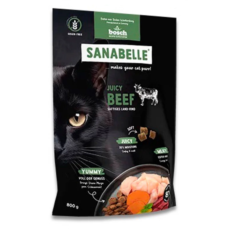 Bosch Sanabelle Juicy Beef беззерновий м'який корм з яловичиною для кішок 800 г1