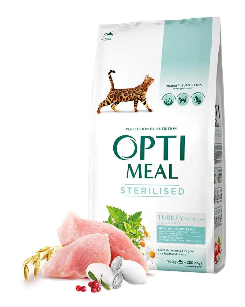 Optimeal Sterilized Adult Cat  10 кг - для кастрованих/стерилізованих кішок з індичкою1