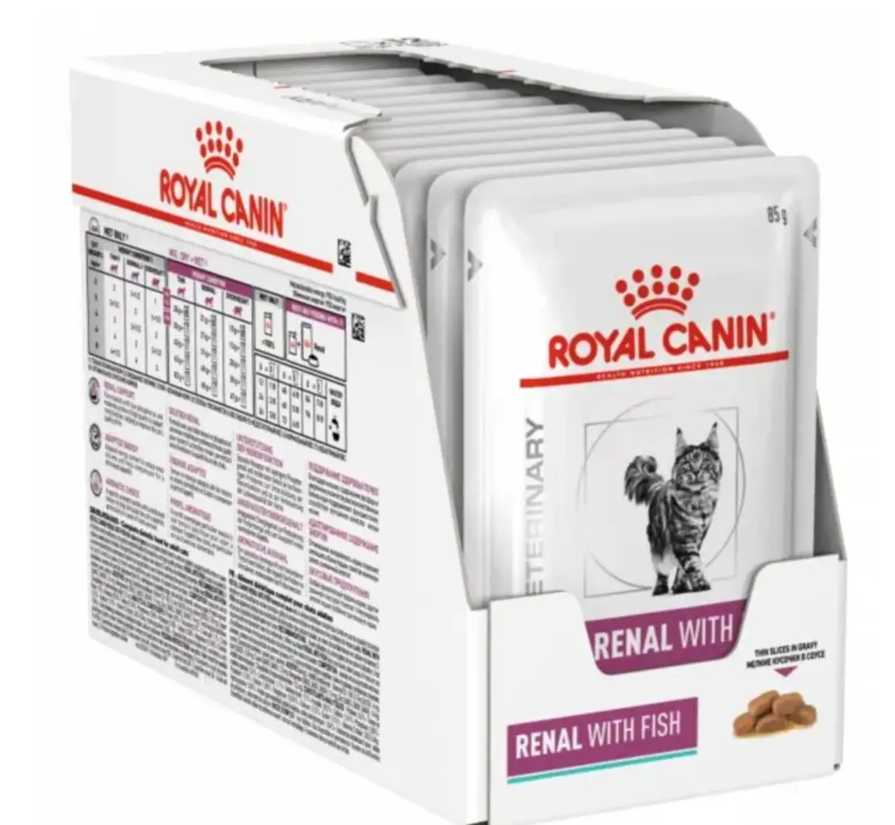 Royal Canin Renal Feline Fish 85гр *12шт паучи с рыбой для ко...